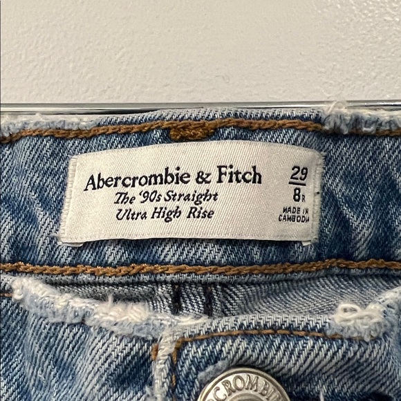 Abercrombie & Fitch Distressed High Rise Straight Leg Jeans - Picture 2 of 7